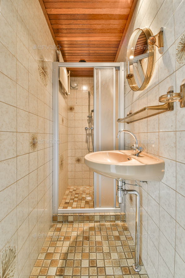 Sinks and shower cabin Stock Photo by pro_creator PhotoDune